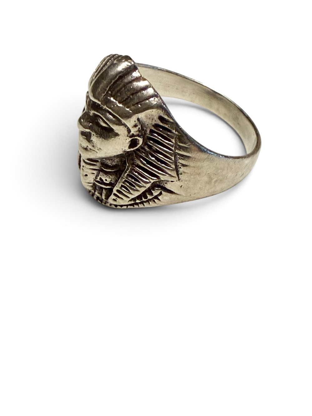 Vintage 925 Sterling Silver Pharaoh Ring Size 5